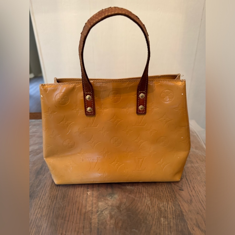 Louis Vuitton Vernis Yellow-gold and Brown Bag